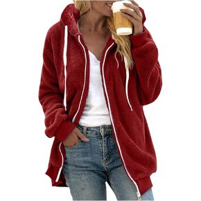 QWENTMTNTY بالإضافة إلى حجم سترة شيربا سترة مع غطاء محرك السيارة غامض الصوف الكامل ZIP UP معطف مقنع