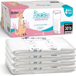 Refills Compatible with DEKOR CLASSIC Diaper Pail Refill Bags| 4 Pack| Super Powerful Odor Eliminator Extra Thick Diaper Pail Bags| Each Holds up to 2772 Diapers| Fresh Lemon Scent| Easy to Replace