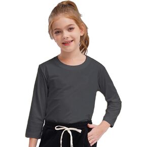 Kids Boys Girls Cotton T-shirts Solid Color Basic Undershirts Casual Sweatshirts Pullover Tops in Saudi Arabia