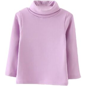 Toddler Long Sleeve Thermal Shirt Baby Boy Girl Solid Color Turtleneck Shirt Blouse Undershirts Fall Winter Clothes