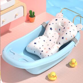 Baby Bath Suspension Prevent Slip Pad, Soft Quick Dry Lightweight Baby Bath Cushion Pad, Newborn Bathtub Mat Infant Bath Supporter Nonslip Floating Bathing Tub Seat for Assisted Sitting (White)