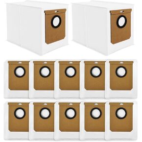 12 Pack Replacement Dust Bags Fit for Eufy L50 SES L60 SES Robot Vacuum with Self-Empty Station, 3-Layer L50 L60 Bags Compatible with Haier H9+, Conga Home 10000, 8090 Ultra, 9090 AI