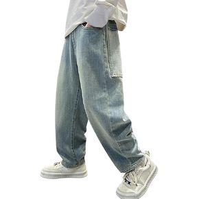 Boys Baggy Jeans Kids Casual Straight Wide Leg Cargo Jeans Loose Denim Pants Trousers 5 6 7 8 9 10 12 Outfits for