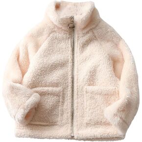 Toddler Boys Girls Fleece Jacket Winter Warm Zip Up Jackets With Pockets Sweatshirt Coats Winter Warm Outwear