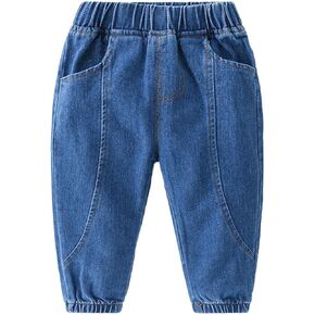 Soft Micro Elastic Feet Solid Color Denim Pants for Boys and Girls with Fall Kids Jeans for Kids Pants 18m Boy