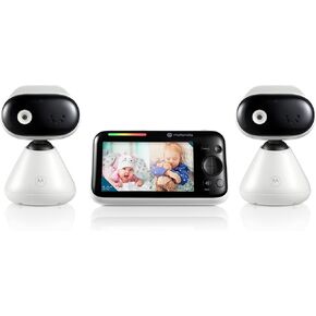 Motorola Baby Pip1500-2-Video Video Monitor W/ 2 Cameras ، وحدة الوالدين ، جبل الحائط ، نطاق 1000 قدم ، صوت ثنائي الاتجاه ، مراقبة درجة حرارة الغرفة (متجددة)