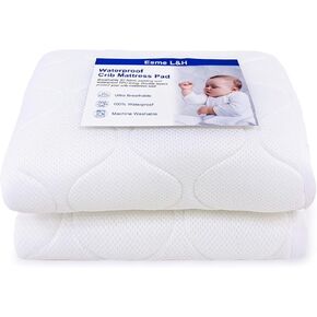 Esme L&H Breathable 3D Crib Mattress Protector Pad | 3-Layer 3D Mesh Fabric Crib Mattress Pad | Waterproof & Soft & Comfy | 52 * 28 in Fit for Standard Cribs & Toddler Bed | Machine Washable, 1 Pack