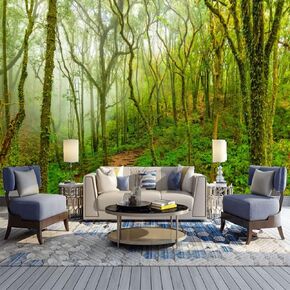 Fresh Greenery in National Park 3D Mural Wallpaper, Thailand Tropical Rainforest Photo Mural Wallpapers, Mural HD Photo for Living Room TV Sofa Bedroom 98" by 69"