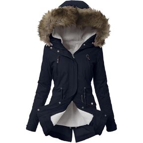 Women Plus Size Winter Overcoat Women's Jacket Thick Outwear Plush Lined Hooded Coat Warm Womens Fleece Plus Size
