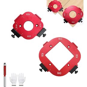 Trimmer Cutting R Angle Arc Template 2 PCS Router Jigs and Templates with Trimming Cutter Handheld Router Circle Jig 4 in 1 Arc Angle Positioning Template R10 R15 R20 R25 R30 R35 R40 R50