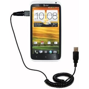 طاقة ملفوفة كابل USB Sync Sync لـ HTC One X مع كل من ميزات البيانات والشحن - يستخدم تقنية TipExchange