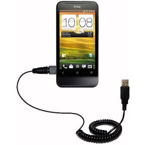 Unique Coiled USB Charge and Data Sync Cable for The HTC One V – Charging and HotSync Functions with one Cable. Built with TipExchange