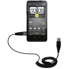 Unique Coiled USB Charge and Data Sync Cable for The HTC EVO Design 4G – Charging and HotSync Functions with one Cable. Built with TipExchange