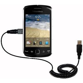 Coiled Power Hot Sync USB Cable for The BlackBerry Curve 9380 with Both Data and Charge Features - Uses TipExchange Technology