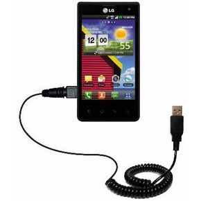 USB Charging Data Coiled Cable for The LG Lucid 1/2 Will Charge and Data sync with one Unique TipExchange Enabled Cable