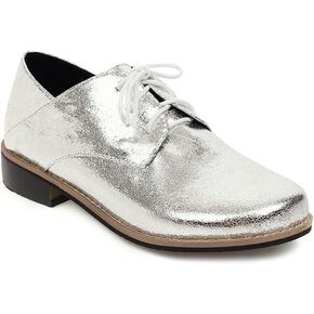 MIOKE Women's Classic Flat Saddle Oxford Shoes Lace Up Comfort Low Heel Western School Oxfords Loafers