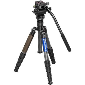 Leofoto LX-225 CT Carbon Fiber Travel Tripod with BV-1 Fluid Head, Reversible Center Column, Lightweight and Compact Design (LX-225CT-BV-1)