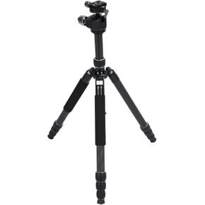 Portable SLR Camera Stand, Camera Tripod Adjustable Angle Flip Buckle Locks Professional Heavy Duty for Travel (TJ-2942 +D36)