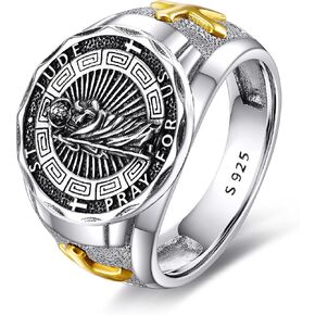 YFN Saint Michael Ring Sterling Silver Religious Protector Ring St Michael Archangel Jewelry Gifts for Women Men in Kuwait