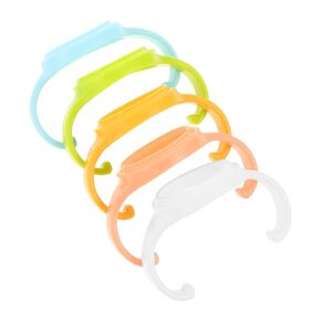 5pcs Bottle Handles for Wide Neck Bottles Ergonomic Grip Accessories for Self Feeding Easy Installation Cleaning Dishwasher Safe for Boy Girl