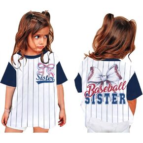 Myhalf Baseball Sister Shirt for Bird Birm Cute Toddler Baseball Whate Dist Big Sister Shirt Tops Summer Teeps