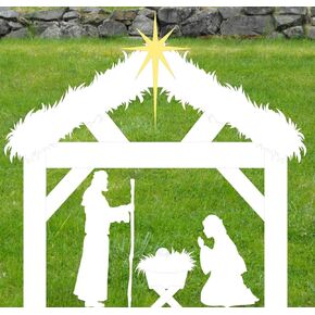 A Woodworking Paper Pattern to make this 6ft tall 6ft wide Nativity Scene Yard Art Scene - You Make From One Sheet of Plywood