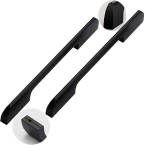 Wardrobe Door Handles,Aluminum Alloy Bathroom Modern Bedroom Knobs knockers Drawer Handles Dresser Pulls Kitchen Hardware,Black,2 Pack(Hole Distance 160mm)