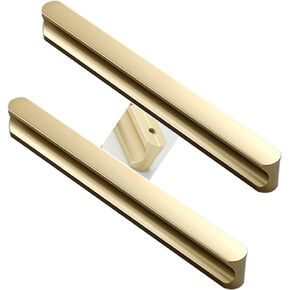 Wardrobe Door Handles,2pcs Brushed Copper Color Drawer Handles Aluminum Alloy Furniture Handle,Cupboard knockers Bedroom Knob Knobber for Dresser(Hole Distance 64mm)