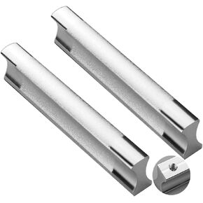 Wardrobe Door Handles,2pcs Frosted Silver Drawer Handles Aluminum Alloy Furniture Handle,Cupboard knockers Bedroom Knob Knobber for Dresser(Hole Distance 128mm)