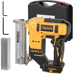 Cordless 18 Gauge Brad Nailer for Dewalt 20V Battery, 2 in 1 Cordless Nail Gun/Electric Stapler with 500PCS Nails, for Woodworking & Home Improvement(Battery Not Included)