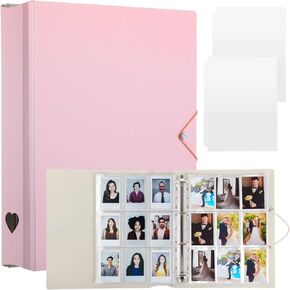 Kpop Photo Binder for 2 X 3 in Cards, A4 Size, Heart Cover, 225 Pocket Capacity with 25 Pages