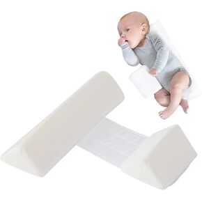 CaperuGreod Baby Lounger Pillow for Newborn, 45° Baby Wedge Pillow for Flat Head Prevention, Soft Infant Support Pillow for Crib, Cradle & Travel Use (A)