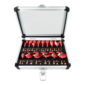 15 Piece Router Bit Set, 1/4" Shank Tungsten Carbide Router Bits Chamfer Router Bits for Woodwork Tools for Beginners