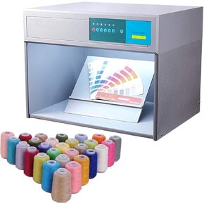 Color Matching Cabinet, Color Assessment Box, 6 Light Source Color Matching Boxes, D65 /TL84 /F/UV/CWF/ TL83 for Printing Textile Hardware, Leather, Plastic Fabrics