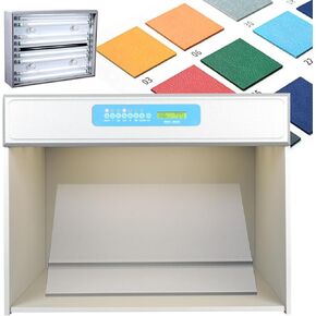 Professional LED Color Matching Cabinet for Textile Printing&Dyeing Materials,Leather/Fabric Assessment Box with 7 Light Sources & 45° Viewing Table, Color Evaluation Box