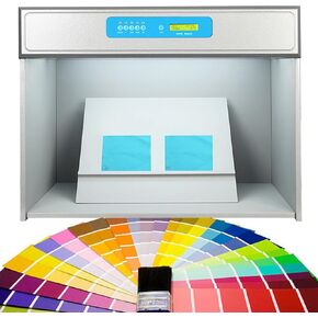 Color Assessment Box with 7 Light Sources for Accurate Color Matching,LED Light Box Color Matching Cabinet with 45° Viewing Table,for Printed/Textile/Hardware/Leather/Plastic/Fabric