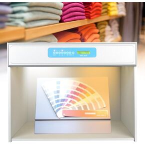Color Matching Light Box for Textile Printing &Dyeing,Color Evaluation Box with 7 Light Sources/45° Viewing Table - Professional LED Color Assessment Cabinet for Leather&Fabric