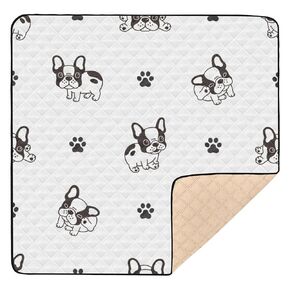 French Bulldog Paw Large Non-Slip Baby Gym & Activity Mat for Floor 1-Piecing Baby Crawling Mat for Baby Toddler Infant, 50'' x 50''