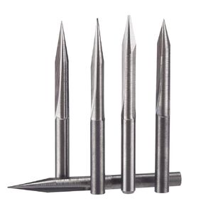 5PCS CNC Engraving Bits, 60 Degree V Bits with 2-Flute Straight Groove 1/8¡± Shank 0.3mm Tip Carbide Tools