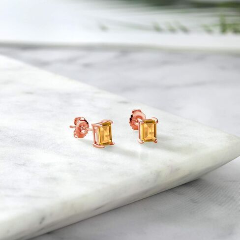 أقراط من الفضة الإسترلينية عيار 925 من Gem Stone King مرصعة بالياقوت الأزرق للنساء (3.12 قيراط، حجر ميلاد الأحجار الكريمة، قطع الزمرد 7 × 5 مم) in Saudi Arabia