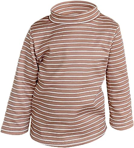 Crop Tops for Girls Women's Striped Single Turtleneck Boy's Undercoat Plus Thick Long Sleeved T Shirt Children's Top in Saudi Arabia