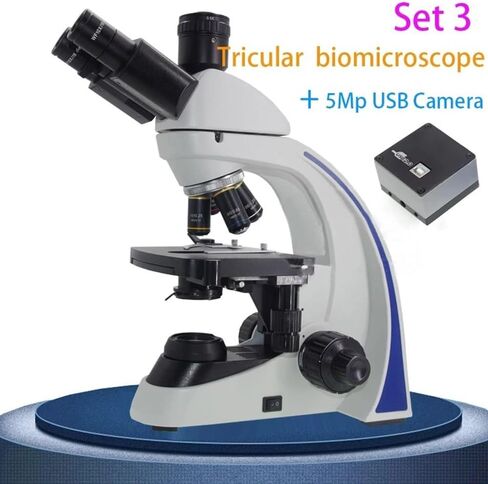 Microscope 40X-1000X Lab Biological/Trinocular Microscope Set with USB 5MP/14MP HDMI Camera /9 inch HD Monitor(Set 2 Trinocular) in Saudi Arabia