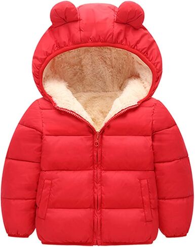 Baby Boys Girls Winter Down Coats with Bear Ears Hoods Kids Lightweight Puffer Jacket Toddler Infant Padded Outerwear in Kuwait