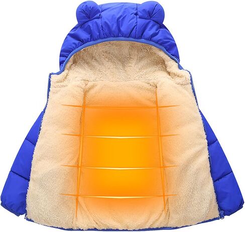 Baby Boys Girls Winter Down Coats with Bear Ears Hoods Kids Lightweight Puffer Jacket Toddler Infant Padded Outerwear in Kuwait