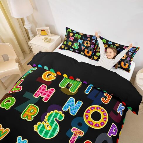 Jejeloiu Alphabet Colorful Cover Cover Kids Boys Girls ، Toddler ، Toddational ABC Alphabet Fleding ، غطاء معزي في التعلم المبكر ، غطاء مسنن مونوجرام ، نقاط قوس قزح ، لا معزي. in Kuwait
