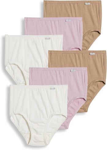 Jockey Women's Underwear Plus Size Elance Brief - 6 Pack, Ivory/Light/Pink Shadow, 9 in Kuwait