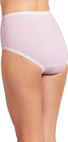 Jockey Women's Underwear Plus Size Elance Brief - 6 Pack, Ivory/Light/Pink Shadow, 9 in Kuwait