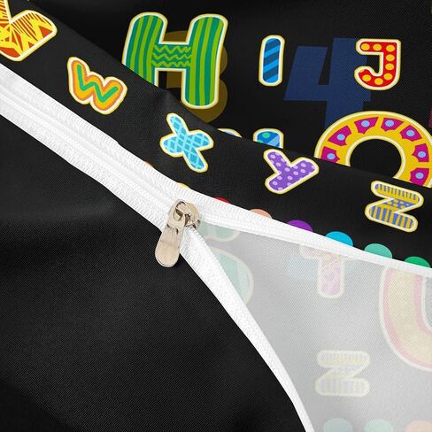 Jejeloiu Alphabet Colorful Cover Cover Kids Boys Girls ، Toddler ، Toddational ABC Alphabet Fleding ، غطاء معزي في التعلم المبكر ، غطاء مسنن مونوجرام ، نقاط قوس قزح ، لا معزي. in Kuwait