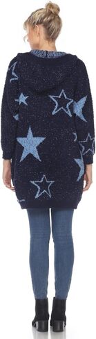 White Mark Women's Star Print Print Withed Front Front Coat مع جيوب أمامية in Kuwait