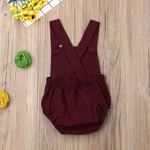 Newborn Baby Boy Girl Cotton Line Sleeveless Straps Bodysuit Romper Jumpsuit Outfits Summer Overalls Clothes in Kuwait
